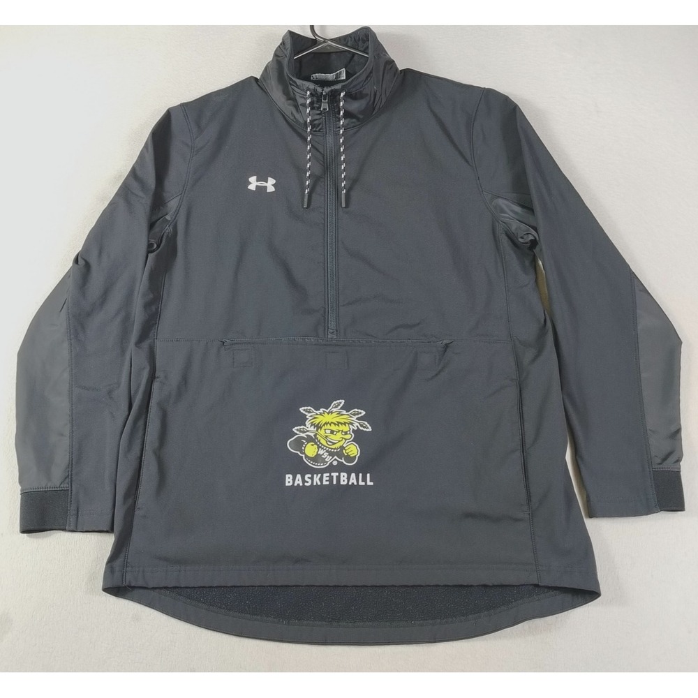 Under Armour Anorak Jacket Mens Large Black Wichita State Shockers Basketball